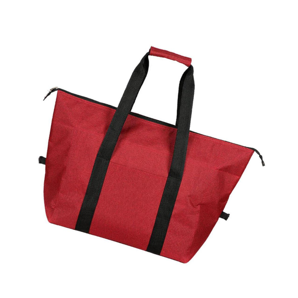 (Red L) Stylish Picnic Storage Bag Foldable Cooler Handbag for Work-image-OPC-PKNDFBB-NEW