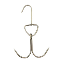 Stainless Steel Hook For Drying Roast Ducks Double Hook Nonstick Grill Accessory For Home Ham Argent