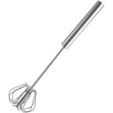 Stainless Steel Whisks, Hand Push Whisk Blender Balloon Egg Milk Beater Milk Frother Rotating Push Whisk