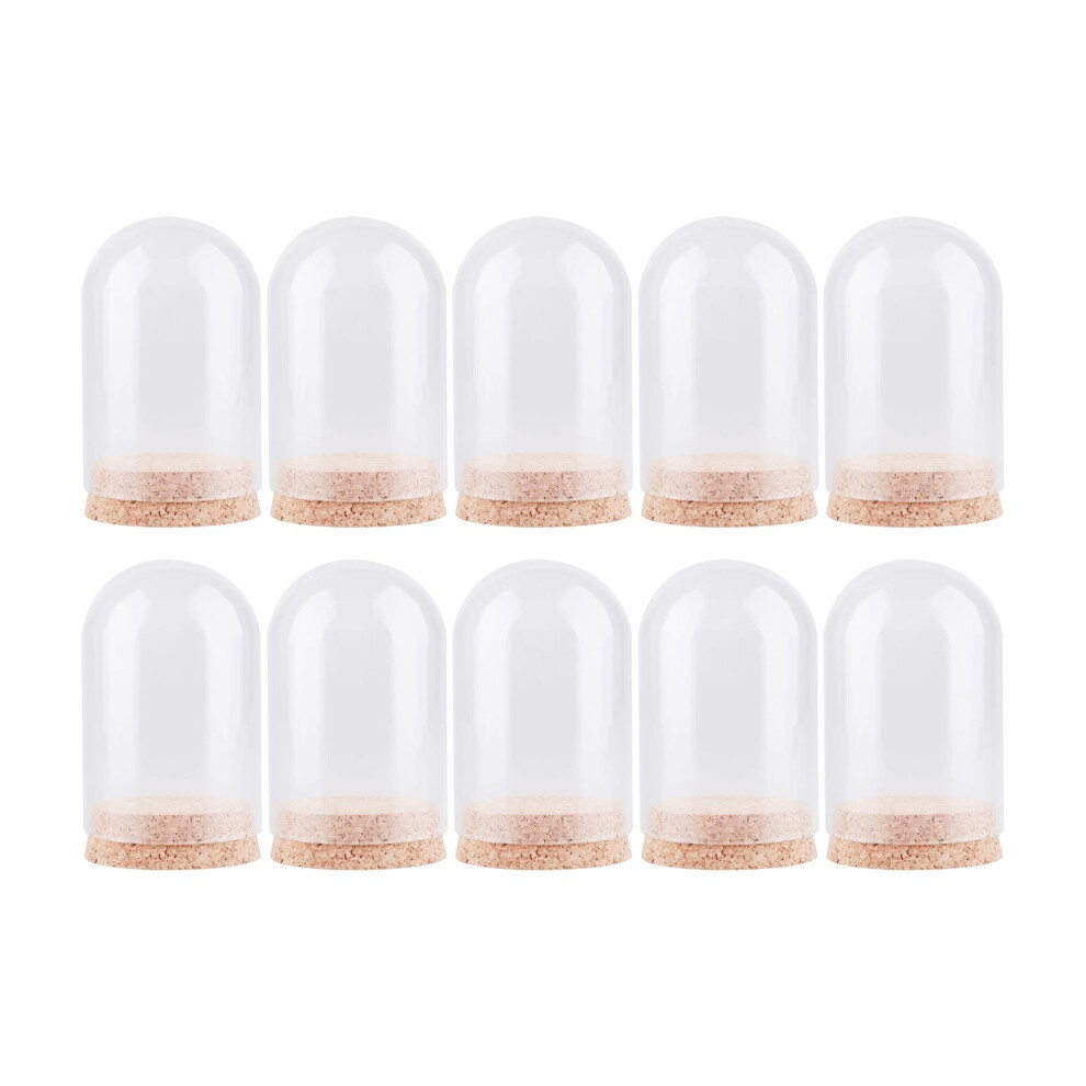 Stylish Glass Dome Display Case for Collectibles 10Pcs Set with Base-image-OPC-PKNDMTR-NEW