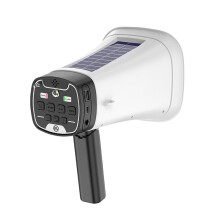 Solar Powered Megaphone Speaker Wireless Bluetooth Bullhorn PA System With Lighting 8W Output Blue Black Red Portable