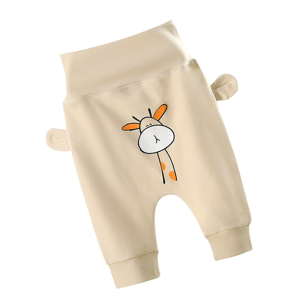 Baby High Waisted Cotton Toddlers Pants Khaki L (Height 90cm)-image-OPC-PKNF2FN-NEW