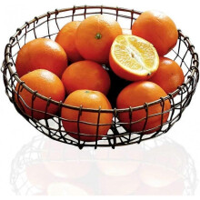 Retro Iron Fruit Basket, Handcrafted Rustic Farmhouse Wire Fruit Bowls Vintage Style Countertop Basket