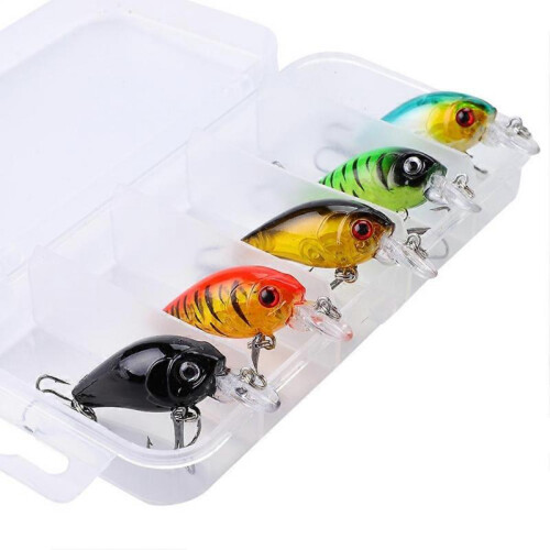 5 Pcs/Set Artificial Lifelike Hard Baits Set Fishing Bait Fish Lure with Hooks (Type 2) 2