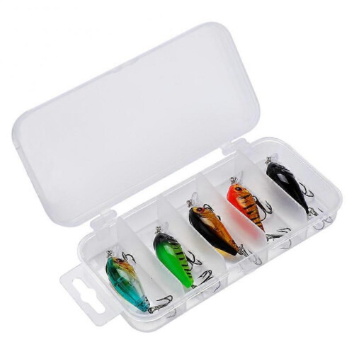 5 Pcs/Set Artificial Lifelike Hard Baits Set Fishing Bait Fish Lure with Hooks (Type 2)
