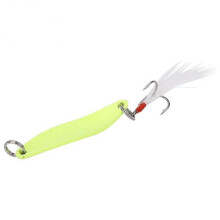 Luminous Metal Spoon Spinner Lure Hard Fishing Bait with Treble Hook Skirt (5g)