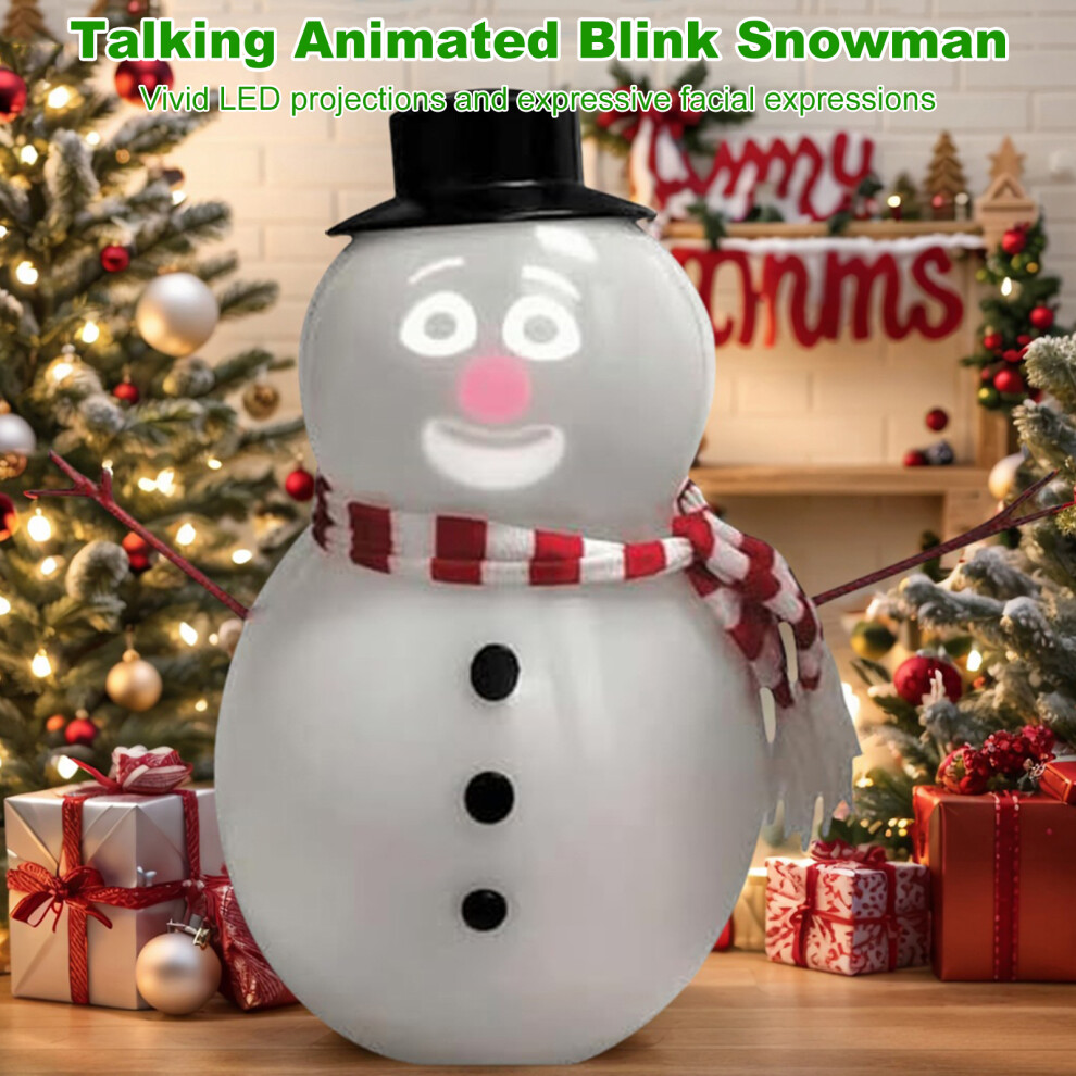 Yetp Star 30Cm Animated Blink Talking Snowman With Built In Projector And Speaker Xmas Decor