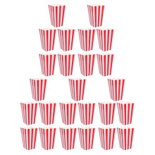 25 stück popcornbecher aus papier, retro-gestreift, für snacks