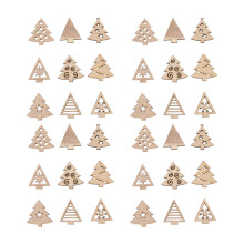 Handmade Wooden Xmas Ornaments Light Brown Christmas Wood Slices