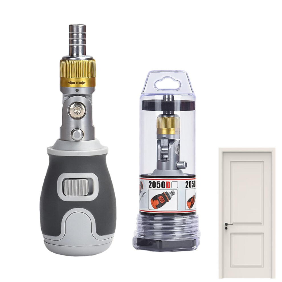 Ratcheting Screwdriver 8-In-1 Multi-Bit Precision 180-Degree Rotating Adjustable Gray For Electronics And Car 9354506850340