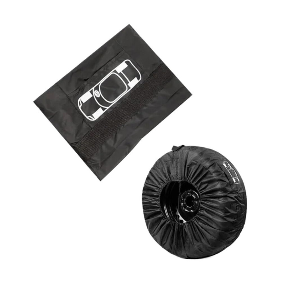 Car Spare Tire Cover Nylon Storage Bag For Auto Wheel Tires 19-23 Inch Waterproof Dust-Proof Protector Black 9354506850371