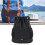 Waterproof Oxford Drawstring Gym Backpack with Pockets, Black 1