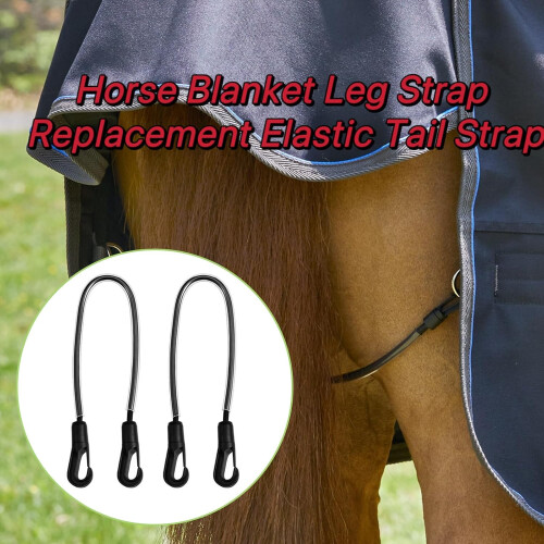 Horse Blanket Straps 4-Pack Elastic Replacement Double Hook Clips Adjustable Leg Fasteners 2