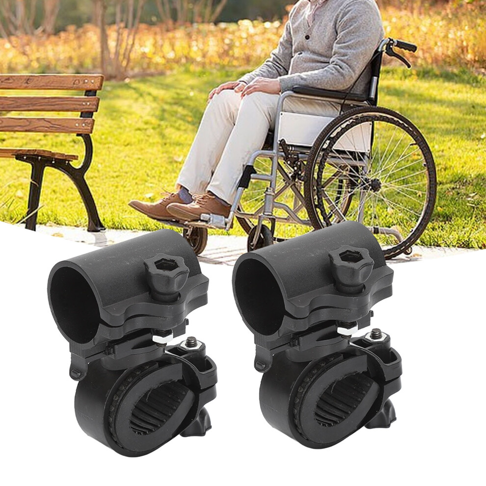 Sturdy ABS 2pcs Cane Holder for Wheelchair & Walker 360 Rotation