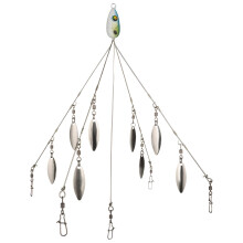 5 Arms Umbrella Rig 9-Inch Umbrella Rigs For Bass With 8 Willow Blades, A-Rig For Freshwater And Saltwater Fishing