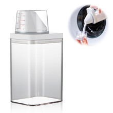 1100 ml Airtight Detergent Dispenser With Measuring Cup Multi-Purpose Washing Powder Container For Soft Washer