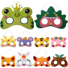 10pcs Cartoon Animal Masks Felt Animal Face Mask Party Masks for Kids Children