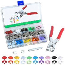 Snap, Snap Set with Pliers 200 Sets Snap Metal, 10 Colors Sewing Accessories Buttons
