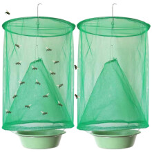 2PCS Ranch Fly Trap 9.1x15.8 Inch Hanging Fine Mesh Fly Catcher Foldable Reusable Cage Trap For Horse Stable Farm