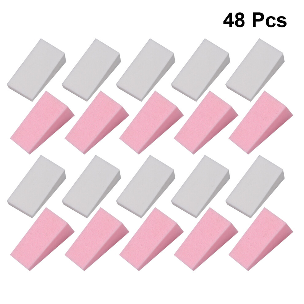 Solustre 48Pcs Mini Trapezoid Makeup Sponge Applicator For Foundation