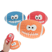 3pcs latex squeaky rugby ball dog toys for outdoor play