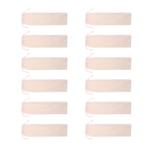 12 Pcs Metal Straw Pouch Carrying Straws Reusable Cotton Linen Travel