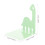 1Paio Porta Libri Dinosauro Metallo Verde Per 2