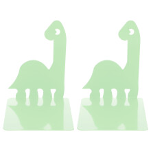 1Paio Porta Libri Dinosauro Metallo Verde Per