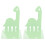 1Paio Porta Libri Dinosauro Metallo Verde Per 1