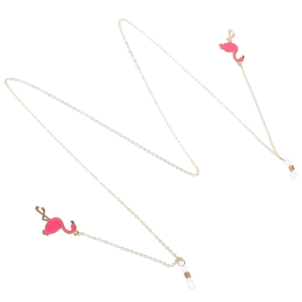 Ohphcall Anti Drop Flamingo Glasses Chain Trendy Hanging Fashion Party Prop