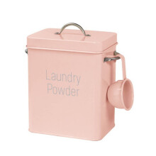 Washing Powder Storage Box for Laundry Detergent, Metal Laundry Powder Tin With Lid And Spoon, Detergent Dispenser Box