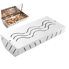 Smoker Box Stainless Steel Wood Chips Box Fits Charcoal Grills Charcoal Lid Holder Infuses Smoky Flavour Outdoor BBQ