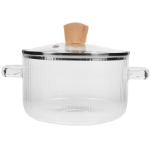 glass stockpot with double handle for stovetop cooking and milk