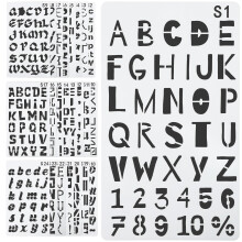24 sheets english letters hollow painting hand graffiti templates