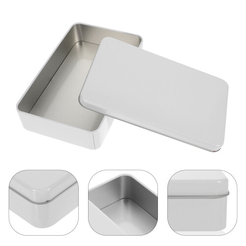 White Metal Cookie Tin Box For Candy And Cookie Storage 1