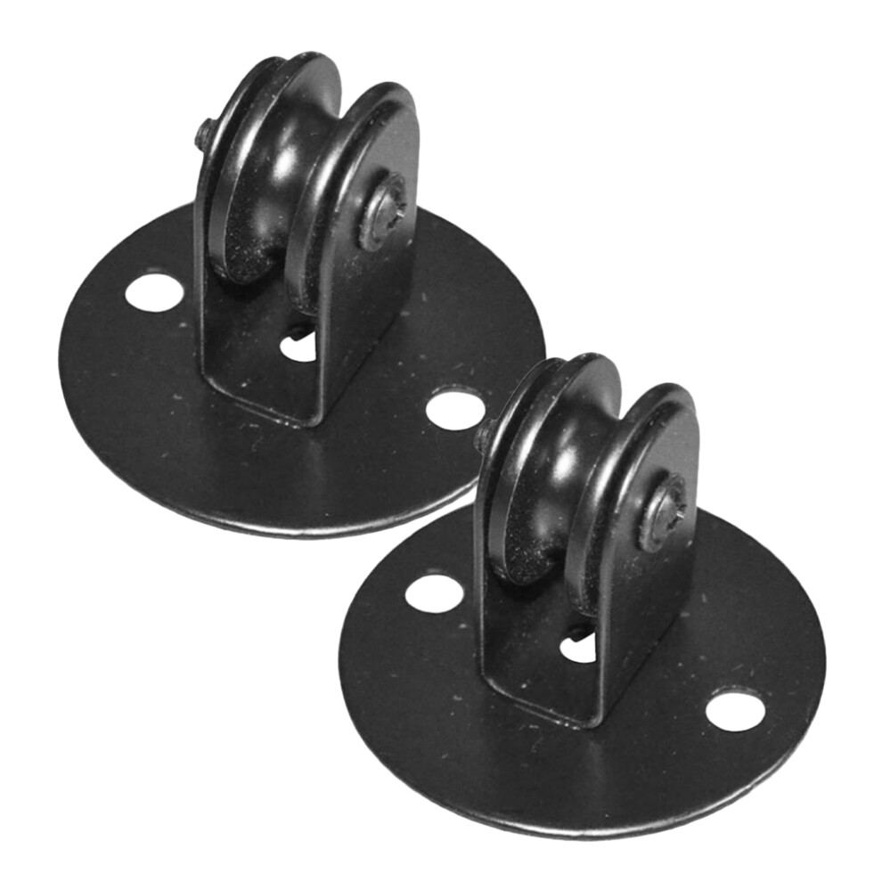 2Pcs Iron Ceiling Pulley For Hanging Lamp Adjustable Black Rope Lift 3251531187686