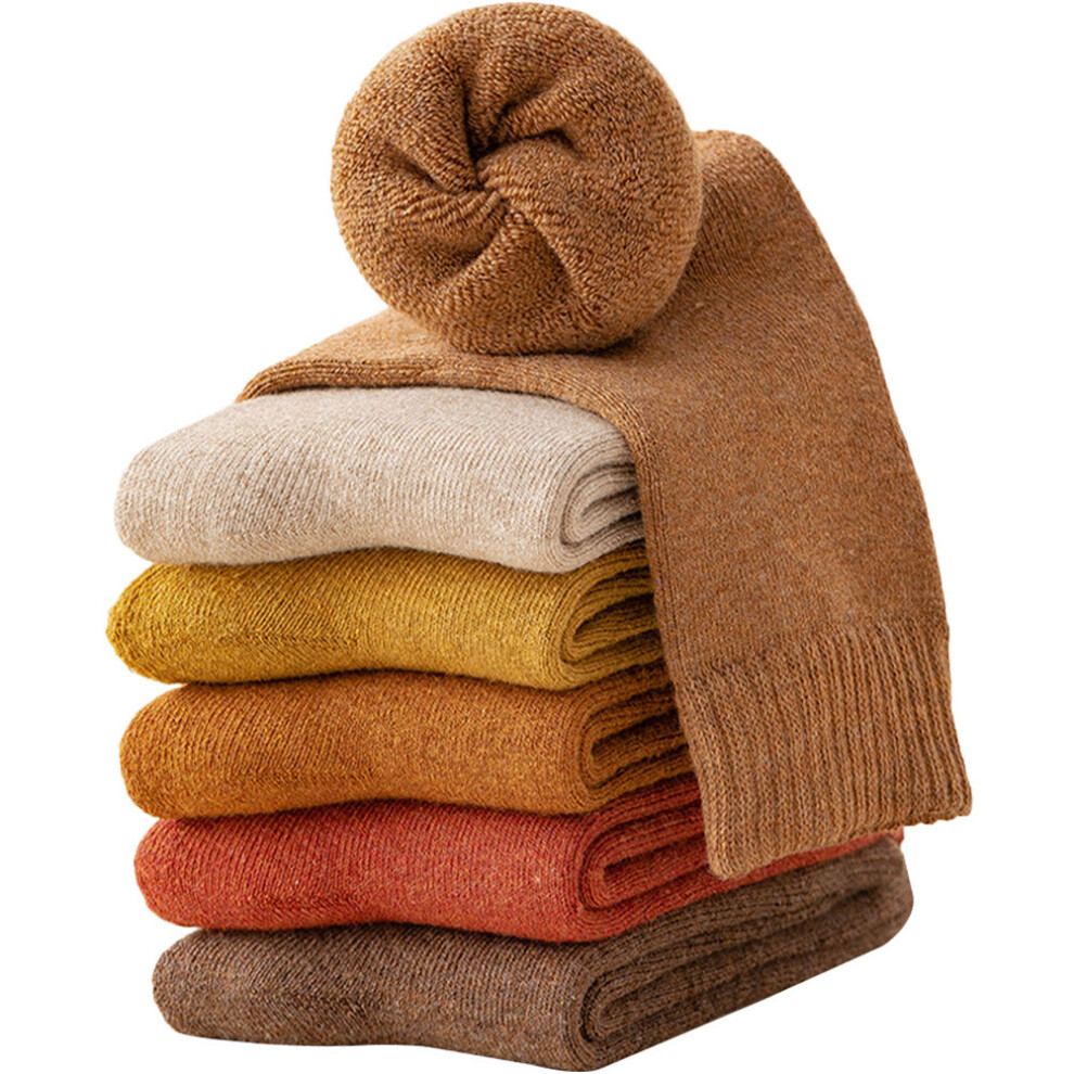 Happyyami 6Pcs Thermal Socks Fleece-Lined And Thickened Warm Socks Medium Tube