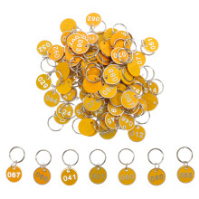 Worgeous Number Tag Yellow 100pack 1.2x1.2x0.08in Aluminum Alloy