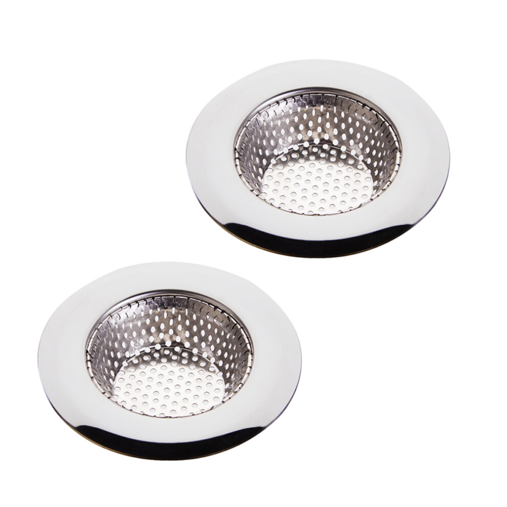 2Pcs Silver Bathroom Drain Strainer Tub Stopper For Hair Block 3251531173559