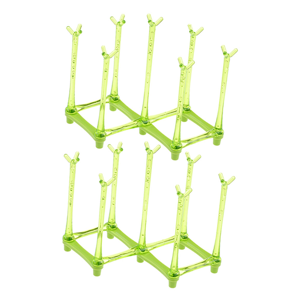 2Pcs Baby Bottle Rack Safe Material Upright Bottle Dryer Green Totority