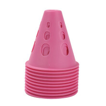 Agility Training Cone Plastic Traffic Cone Set 20 Pcs Pink for Children's Football and Roller Skating Training