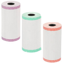 3 Rolls Print Paper Label Stickers Round Thermal Labels Copier