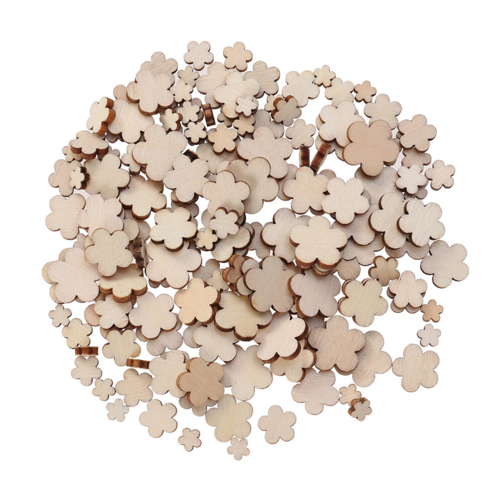 100 Pcs Plum Blossom Wood Slices Flower Wooden Cutouts Diy Crafts-image-OPC-PKNKG58-NEW
