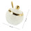 ceramic condiment jar set with lid and spoon for storage 2