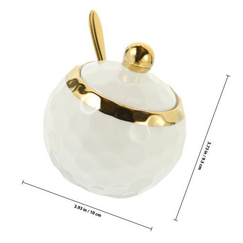ceramic condiment jar set with lid and spoon for storage 1