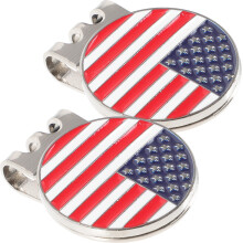 2Pcs Portable Zinc Alloy Golf Hat Clips Stylish Ball Marker for Men