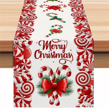 Beautiful Candy Cane Table Runner For Festive Table Setting Fireplace