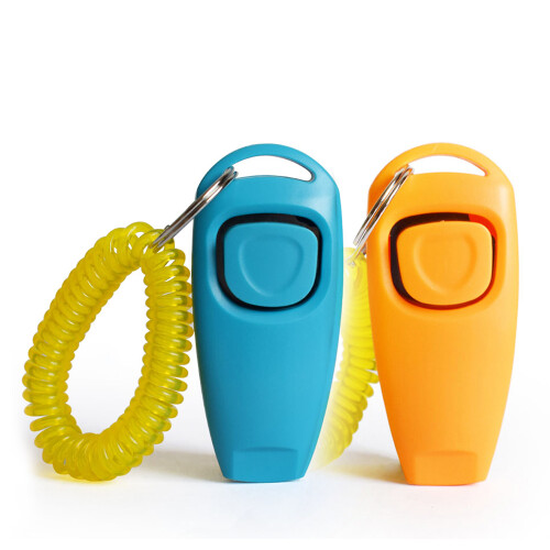 2 Stück Hundetrainings-Clicker, 2-in-1, Pfeife und 1
