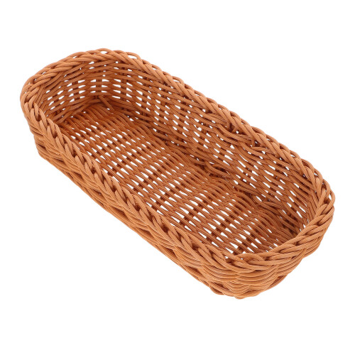 plastic rattan woven basket for tableware and chopstick storage