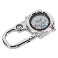 1Pc Zinc Alloy Mini Carabiner Watch with Compass for Camping